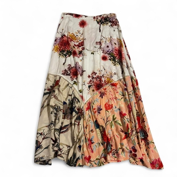 Cream and Pink Boho Maxi Skirt - Picture 5 of 9